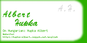 albert hupka business card